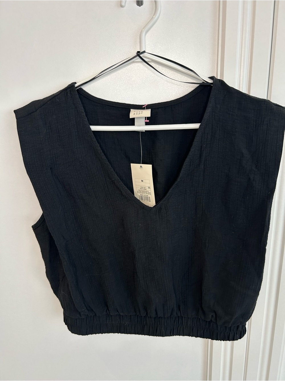 A New Day Woven V-Neck Sleeveless Top - Black